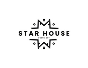 Star House Property Business Logo Design Template