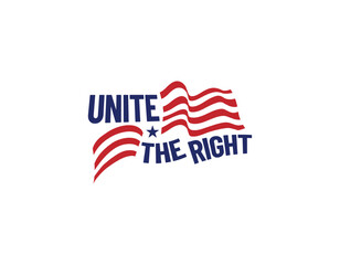 Unite Right America Flag Logo Design Template