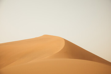 Crescent Moon Spring in Mingsha Mountain, Dunhuang City, Gansu Province - Desert scenery under a...