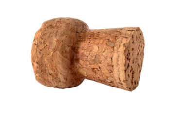 Champagne cork isolated  - Sparkling wine cork cut out