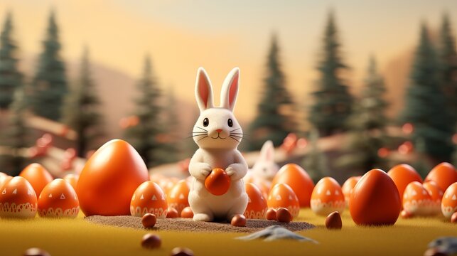 Easter holiday greeting card template with free copy space for creative designs and messages