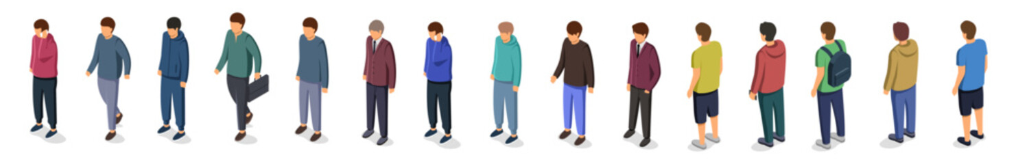 Different isomeric people vector set