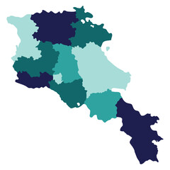 Fototapeta na wymiar Armenia map. Map of Armenia in administrative provinces in multicolor