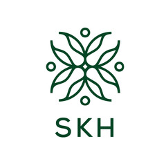 SKH  logo design template vector. SKH Business abstract connection vector logo. SKH icon circle logotype.
