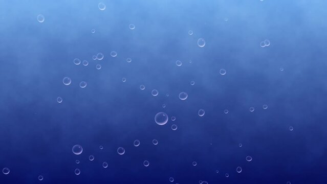 Motion graphics, moving 3D air bubbles in under water  suite for backdrop, background template using adobe after effects