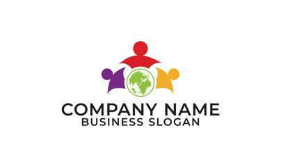 Global community people group business logo icon