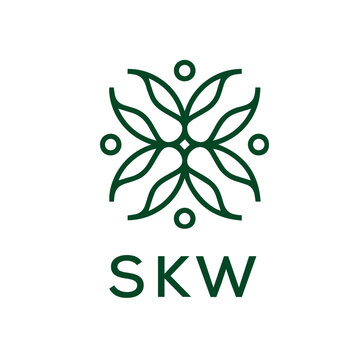 SKW  logo design template vector. SKW Business abstract connection vector logo. SKW icon circle logotype.
