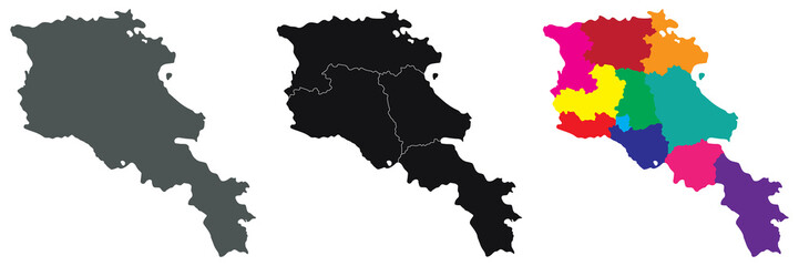 Armenia map. Map of Armenia in set
