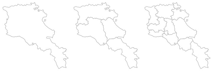 Armenia map. Map of Armenia in white set