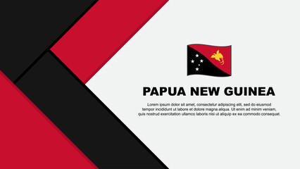 Papua New Guinea Flag Abstract Background Design Template. Papua New Guinea Independence Day Banner Cartoon Vector Illustration. Papua New Guinea Illustration