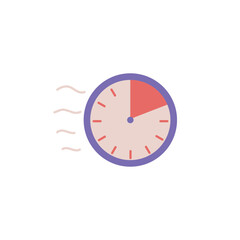 Clock icon, flat cartoon style vector illustration isolated on white