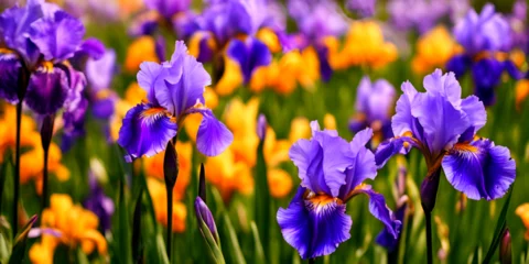 Möbelaufkleber A Symphony of Lavender: Embracing the Mesmerizing Beauty of Sunlit Purple Irises © MuhammadArif