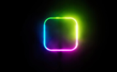 Neon square design template