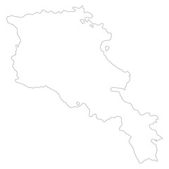 Armenia map. Map of Armenia in white color
