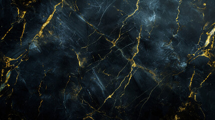 Black Marble with Gold Veins Background.