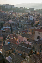 View of Nicosia in central Sicily from the ruins of the Norman Castle