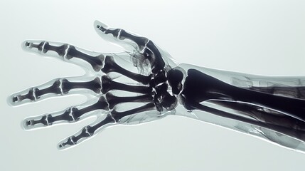 X-ray image of the hand anatomy and pathology. - obrazy, fototapety, plakaty