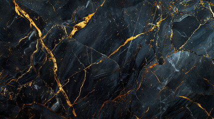 Fototapeta premium Luxurious Beauty of Black Marble with Golden Vein Backgrounds