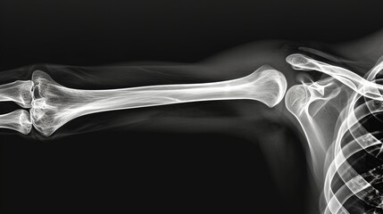 X-ray image of a displaced midshaft clavicular fracture. AI generated - obrazy, fototapety, plakaty
