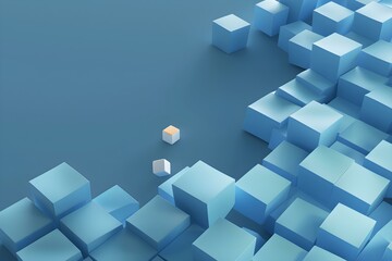 Obraz premium Abstract Background With White 3d Cube Box. 3d Render. Blue Background.
