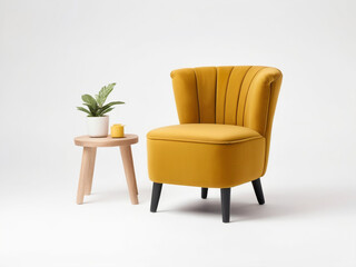 Yellow armchair with flower table