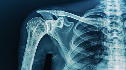 X-ray image of the shoulder joint and surrounding bones - obrazy, fototapety, plakaty