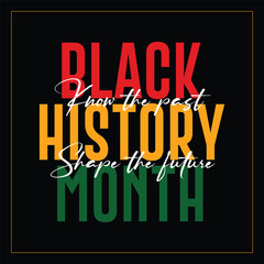 Obraz premium Black history month celebrate. Black history month lettering with colorful vector illustration design. Black history month