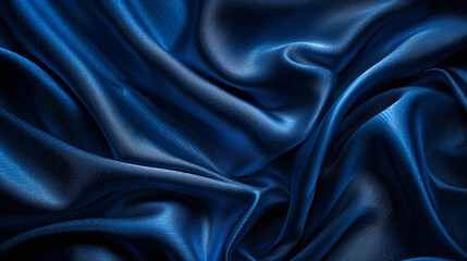 Obraz premium Dive into the Allure of Blue Satin Fabric, where Lustrous Texture and Rich Hues Merge to Create a Visual Symphony of Elegance, Evoking a Sense of Calm and Tranquility in Your Designs.