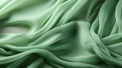Obraz premium Green silky wave background. The wave is smooth and flowing, and it creates a sense of movement and energy.