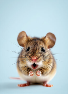 Cute little mouse on a colored background.