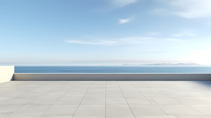 Dark concrete floor background infinite horizon sky panoramic scene