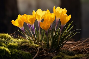 Yellow Crocus Flowers (Krokusse