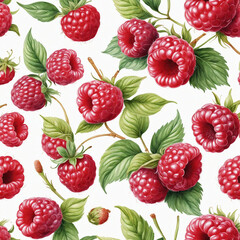 Watercolor raspberry isolated on white background