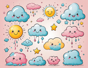 Charming Cloud Vectors - Detailed SVG Illustration