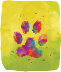 
Abstract watercolor hand painted animal paw print, Contemporary mixed-media expression, Hand drawn graphic design element for vector artworks, EPS 