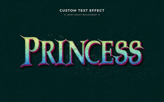 Princess Movie Video Game 3D Text Style Effect