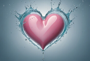 Water Heart on Clear Background - Creative Creation
