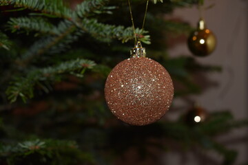 Christmas balls on a christmas tree xmas 2024