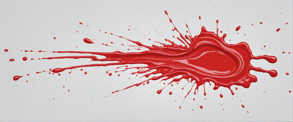 Red paint brush stroke on clear background