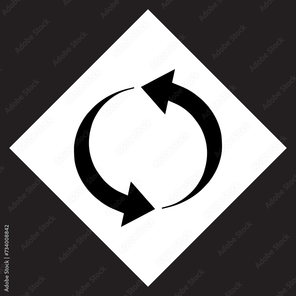 Poster repeat icon vector. refresh logo design. reload arrow vector icon illustration in rhombus isolated o
