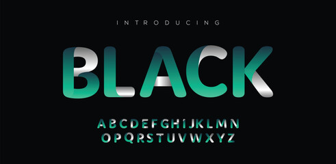 Black Modern minimal abstract alphabet fonts. Typography technology, electronic, movie, digital, music, future, logo creative font. vector illustration
