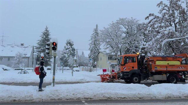 December 3, 2023. Munich, Germany has been hit by heaviest snowfall since 2006 and worst December blizzard on record. Munich was paralyzed by heavy snowfall. In Munchen herrscht Schneeapokalypse. 