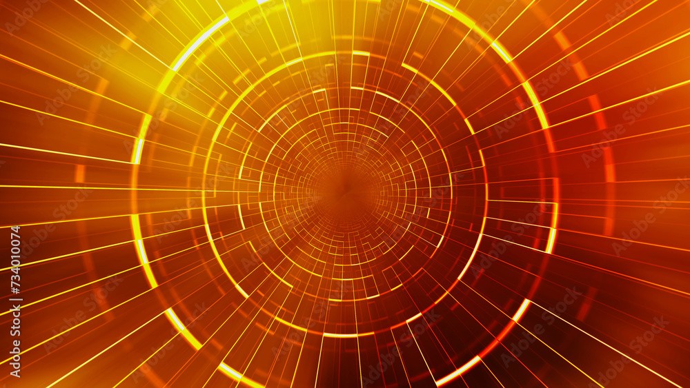 Poster abstract digital background. big data visualization. circular rotations of fantasy circle of colorfu