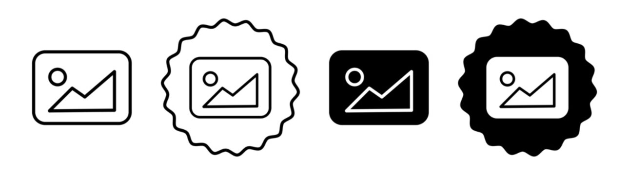 Default image set in black and white color. Default image simple flat icon vector