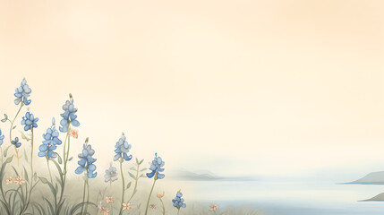 Background illustration with blue flowers