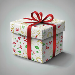Illustration of a Christmas gift icon with a black border in vector format.