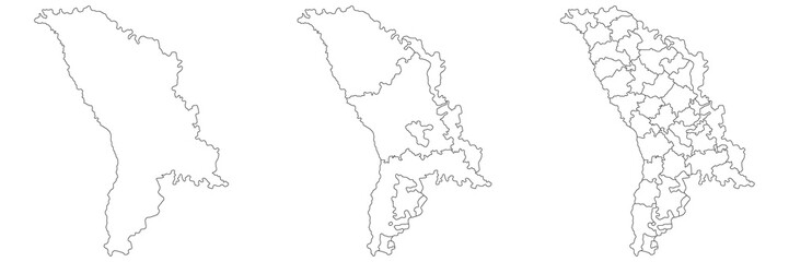 Moldova map. Map of Moldova in white set