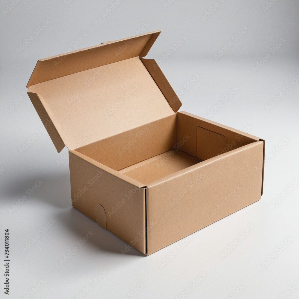 Poster empty rectangular container on white backdrop