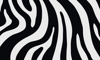 Realistic black and white zebra skin pattern background design