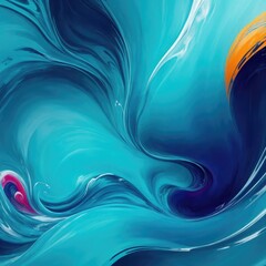 Vibrant colors and Cyan flowing smooth wave Background